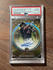 2022 Bowman Inception Jordan Lawlar Prospect Auto /50 PSA 10 Gold Pattern II 