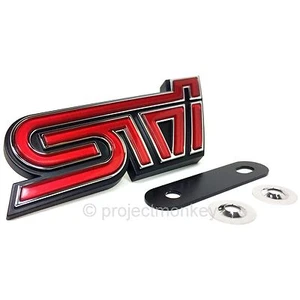 OEM Subaru 08-10 STi Front Grill Emblem Badge Impreza WRX 2008 2009 2010 Genuine - Foto 1 di 1