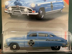 2019 Matchbox #57 1951 Hudson Hornet Blue County Police Car MBX Rescue - Picture 1 of 3