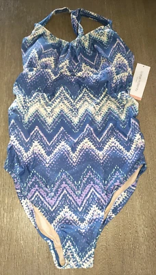 LIZ LANGE NEW NWT MATERNITY SWIM blue white size SMALL SWIMMING SUIT SOFT BRA - Image 1 of 2