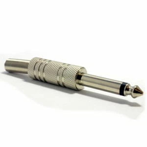 6.35mm 0.6cm Metálico Mono Jack Conector & Alivio de Tensión Guitarra/Altavoz - Imagen 1 de 12