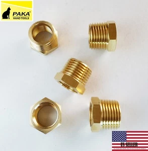 1/2" Male x Female 3/8" NPT Pipe Thread Hex Reducer Bushing Brass (6 Pcs) - Foto 1 di 1