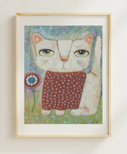 Impresiones artísticas, arte de pared, arte popular, impresión artística de gato - Imagen 1 de 3