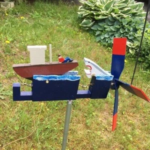 Jaws Disaster Whirligig - Yard Art Wind Spinner, Funny Garden Yard Art Decor - Picture 1 of 8