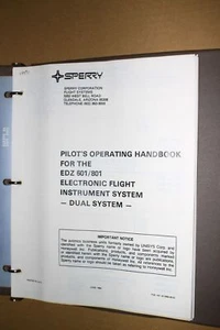 Honeywell Sperry EDZ-601/801 EFIS Flight Instrument system Pilot's book Manual - Picture 1 of 1