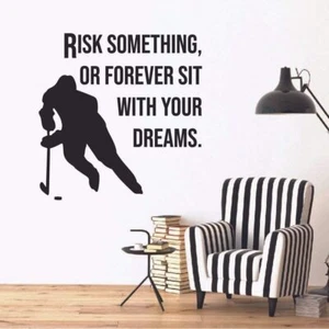 Forever Sit Ice Hockey Quote Vinyl Wall Art Sticker Home Room Gym Wall Decals - Picture 1 of 4