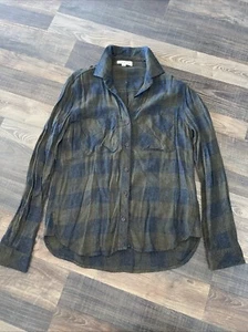 Camisa a Cuadros Verde Delantero Botón Tela y Piedra Talla XS - Imagen 1 de 13