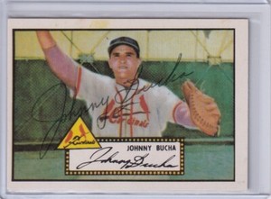 1984 TOPPS 52 STYLE #19 JOHNNY BUCHA HAND SIGNED AUTOGRAPH CARDINALS 3253