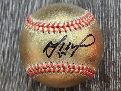 Jose Altuve Gold Rawlings Signed Autographed OML Baseball Houston Astros Beckett - Image 1 of 2