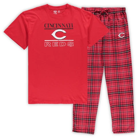 Men's Concepts Sport Red/Black Cincinnati Reds Big & Tall Lodge T-Shirt & Pants Cover