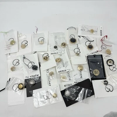St John Logo Black Gold Replacement Button Lot Jacket & Blouse Size FLAWLESS - Image 1 of 4