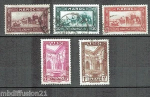 1933/34-COLONIES FRANCAISES//MAROC//5xTIMBRES OBL.**STAMP.Y/T.ENTRE LE 138/143 - Imagen 1 de 1