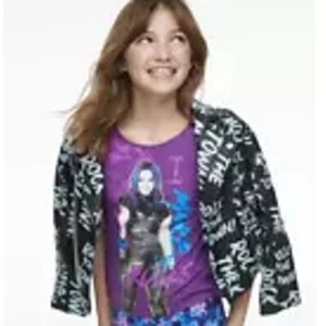 Disney D Signed Girl's Vegan Faux Leather Moto Jacket Size Medium - Picture 1 of 6