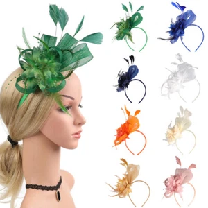 Großes Aliceband-Feder-Fascinator-Stirnband Für Damen Hochzeitstag Royal As