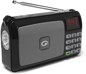 Multimedia Pocket FM Portable Speaker With LED Flashlight & Rechargeable Battery