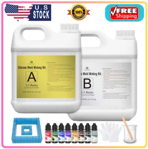 Silicone Mold Making Kit - 1 Gallon Kit Translucent Liquid Silicone Rubber 15A - - Picture 1 of 10