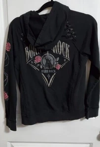 Vintage Hard Rock Cafe Kapuzenpullover Damen M Rücken & Ärmel Detail Distressed - Bild 1 von 16