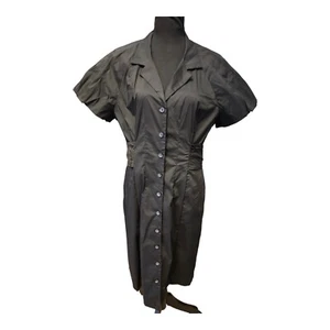 Max and Cleo Bubble Sleeve Poplin Black Button up Women’s Dress Size 14 NWT$128 - Picture 1 of 8