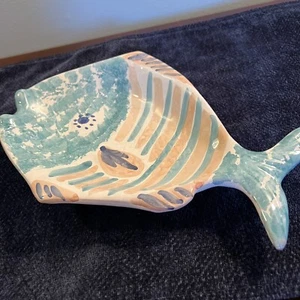 VTG MCM La Musa Art Pottery FISH Hand Painted Modernist Decor ITALY Signed - Picture 1 of 19