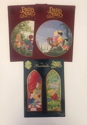 Lot of 3 Gloria & Pat PRECIOUS MOMENTS Cross Stitch Booklets Beautitudes/Chapel - Image 1 of 2