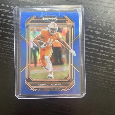 2023 Prizm Draft Picks Football Cedric Tillman Blue Prizm Parallel #/199 SSP RC - Image 1 of 2