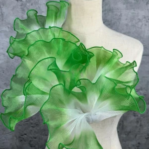 2 Yards Farbverlauf Organza Rüschen Kanten Borte Band Plissee Netz Rüschen - Bild 1 von 33