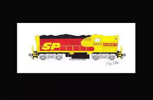Southern Pacific Kodachrome GP9 #2873 11"x17" stampa opaca firmata Andy Fletcher - Foto 1 di 1