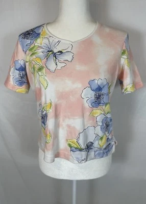 Camiseta NAPA Valley Floral Con Cuentas Para Mujer PP Pequeña Rosa Azul Elastizada Top Foto 1 de 4