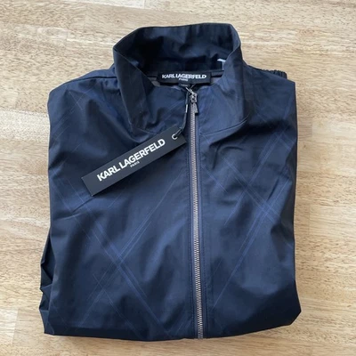 Chaqueta cortavientos KARL LAGERFELD Paris talla S para hombre azul marino $249 Foto 1 de 4