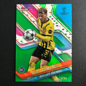2024-25 Topps Finest UCC #58 Cole Campbell Green Refractor /99 RC BVB ouchl3 - Picture 1 of 5