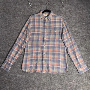 Faherty Shirt Mens Medium Plaid Long Sleeve Button Down Flannel - Picture 1 of 15