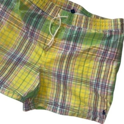 Bañador Polo Ralph Lauren Madras de Colección a Cuadros Amarillo Verde Grande Taiwán Foto 1 de 4