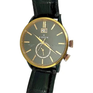 Edox Men’s Watch Les Vauberts Big Date GMT Rose Gold PVD No. 62003 - Picture 1 of 7