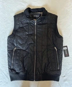 GUESS Men’s Faux Leather Biker Vest Size Medium - Picture 1 of 2