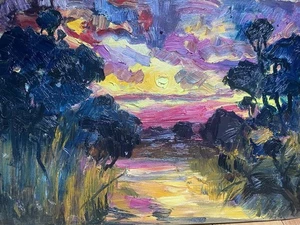 ::TOBIAS NICKLITZSCH *1982 ÖLGEMÄLDE BERLIN HERBST IM TEUFELSMOOR WORPSWEDE SIGN - Bild 1 von 9