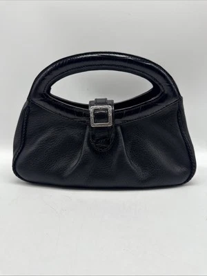 Top Handle Mini Bag Womens Faux Leather Solid Buckle Shoulder Trap Purse Classic - Image 1 of 4