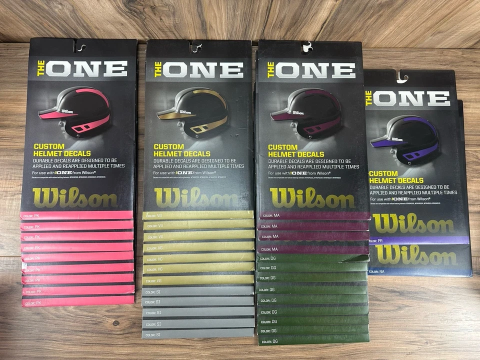 The ONE Custom Helmet Decals by Wilson Baseball Various Colors Lot of 36 - Image 1 of 4