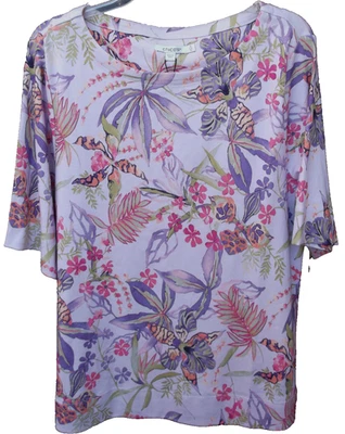 NUEVO CON ETIQUETAS🦋💎💥 CHICO'S 💥💎🦋 Top Pima Wild Floral Bateau Talla 3 (Talla XL EE. UU.) Foto 1 de 2