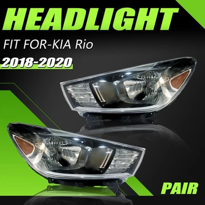 For 2018-2020 Kia Rio Halogen Driver Passenger Headlight Replacement Part 2pcs - Image 1 of 4