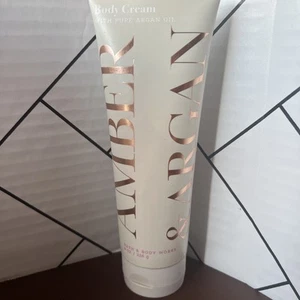 Bath & Body Works AMBER & ARGAN Body Cream 8 Oz RARE, DISCONTINUED Read Unused - Picture 1 of 4