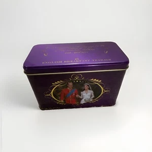 English Breakfast Empty Tea Tin Marriage of Prince William of Wales & Catherine - Picture 1 of 12
