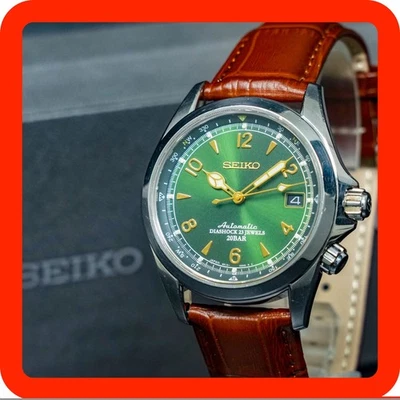 BOXED [N-MINT] SEIKO Alpinist 6R15-00E0 Green Round Automatic Date Men Watch - Image 1 of 4