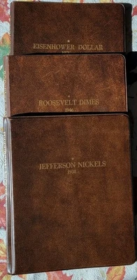 3 Harco Coin Albums - Roosevelt Dimes, Eisenhower Dollars And Jefferson Nickels - Image 1 of 4