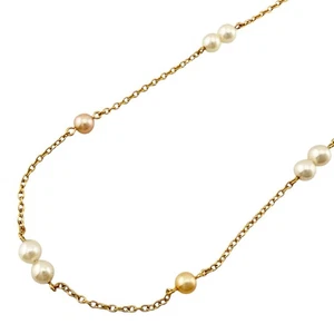 TASAKI Necklace K18 yellow gold Pearl used - Picture 1 of 5