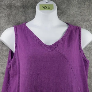 Oh My Gauze 2 Top Womens L/XL Purple Allie Sleeveless V Neck Asymmetrical Boho - Picture 1 of 8