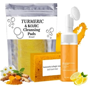 Turmeric Wash and Care Three Piece Set, Turmeric Trio: Facial Wash, Cleansing... - Picture 1 of 7