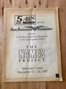 NAMES PROJECT Holiday Tribute 1987 San Francisco AIDS Quilt LGBTQ Cleve Jones - Picture 1 of 2