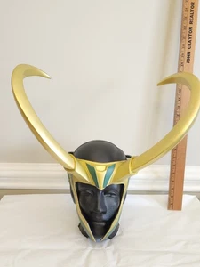 2017 Movie Thor 3 Ragnarok Loki Laufeyson PVC Cosplay Mask Helmet Halloween Prop - Picture 1 of 12