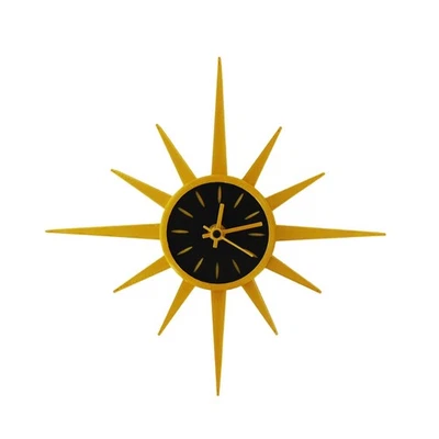 Mid Century Modern Sunburst Wall Clock – 11" Retro Starburst Clock - Image 1 of 3
