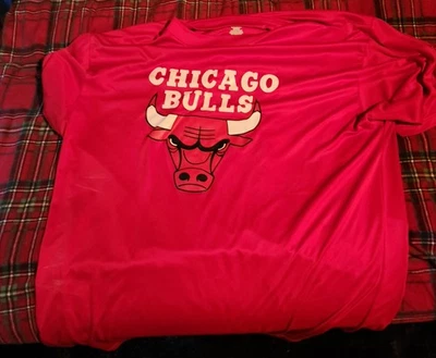 Camisa Majestic Para Hombre Chicago Bulls Talla 2XLT Grande y Alta Roja Cuello Redondo Camiseta Foto 1 de 2